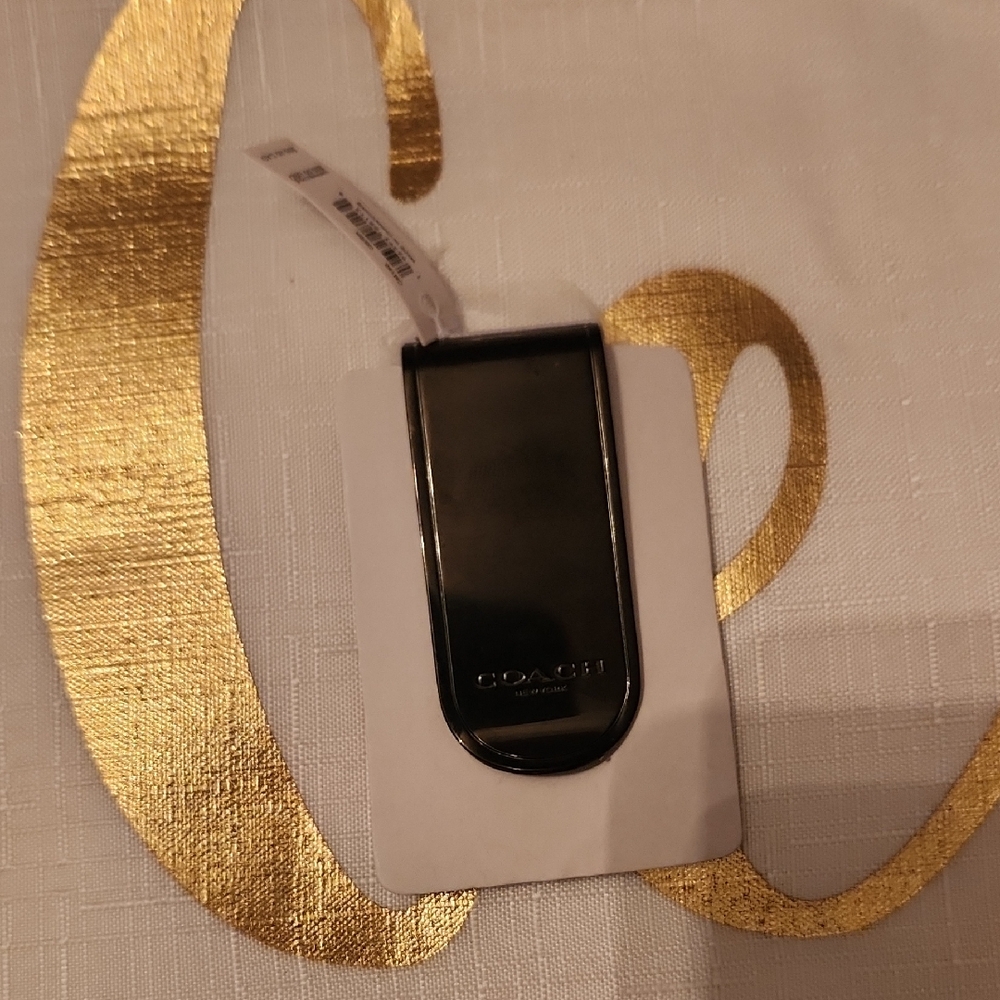 Coach Black Polished Money Clip